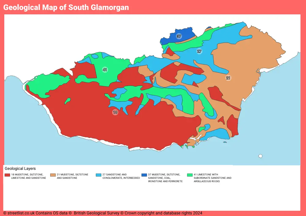 Geological Map of South Glamorgan